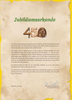 Urkunde 450 Jahre Neumann-M�hle